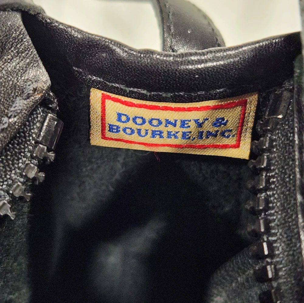 Dooney & Bourke Vintage Black All Weather Leather Mini Crossbody Bag EUC